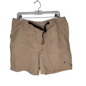 Champion Men's XL (36x6) Tan Belted Ripstop Nylon Shorts Elastic Y2K Gorpcore